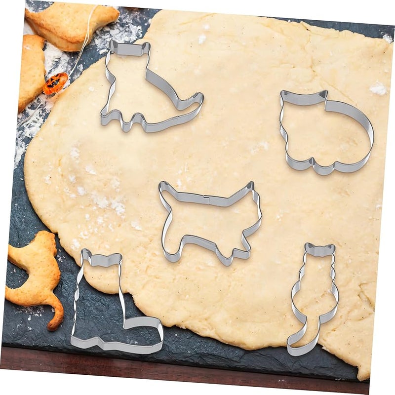 5 Piece Stainless Steel Cat Cookie Cutters Set For Baking And Fondant - Image 5